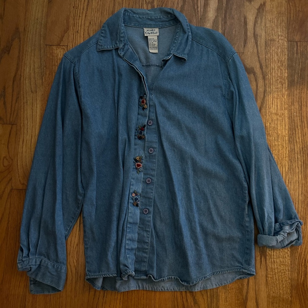 Blue Denim Button-Up Shirt